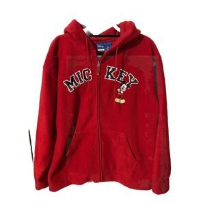 Disney Mickey Mouse Fleece Jacket Red Size 1X